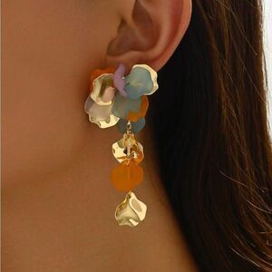 Multicolor Floral Drop Earrings N1018
